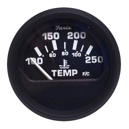 Faria Euro Black 2" Water Temperature Gauge (100-250°F) - Reel Draggin' Tackle