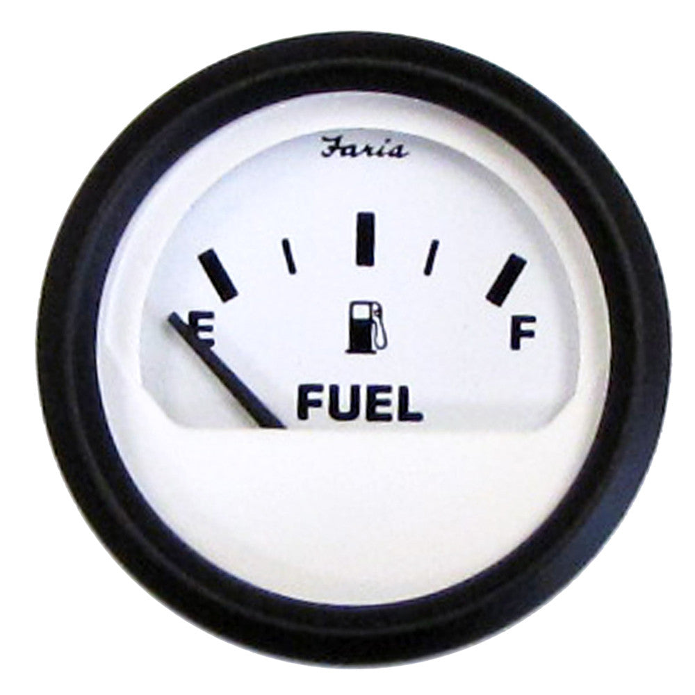 Faria Euro White 2" Fuel Level Gauge (E-1/2-F) - Reel Draggin' Tackle