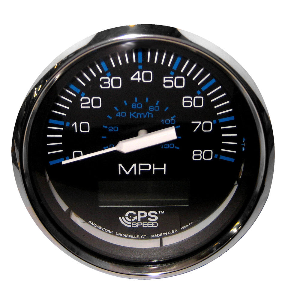 Faria Chesapeake Black SS 4&#34; Speedometer - 80MPH (GPS) - Reel Draggin' Tackle