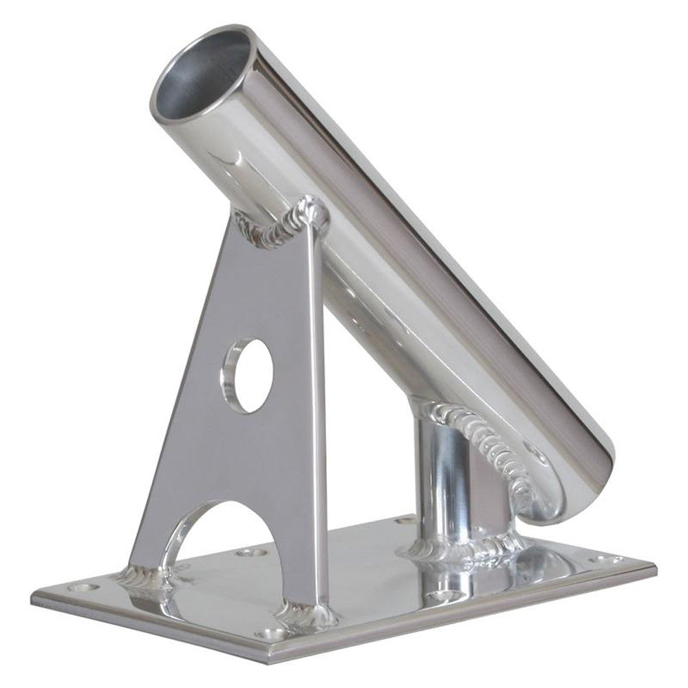 Lee's MX Pro Series Fixed Angle Center Rigger Holder - 45&#176; - 1.5&#34; ID - Bright Silver - Reel Draggin' Tackle