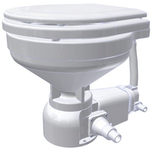 Raritan Sea Era Marine Size Toilet - Press - Fresh Water - 0&deg; & 90&deg; Discharge - Smart Switch - 12V - White - Reel Draggin' Tackle