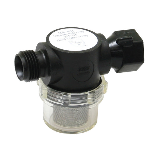 SHURFLO Swivel Nut Strainer - 1/2" Pipe Inlet - Clear Bowl - Reel Draggin' Tackle
