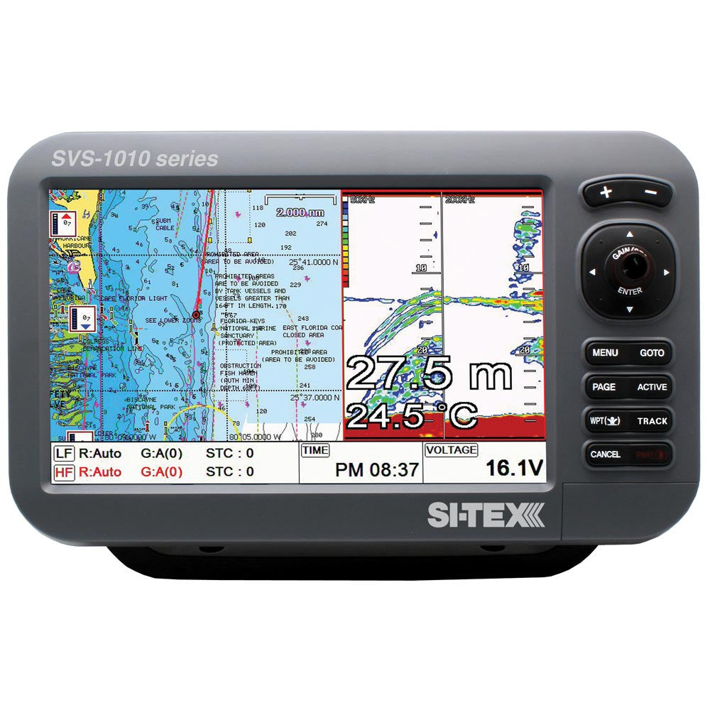 SI-TEX SVS-1010CF 10" Chartplotter/Sounder Combo w/Internal GPS Antenna & Navionics+ Card - Reel Draggin' Tackle