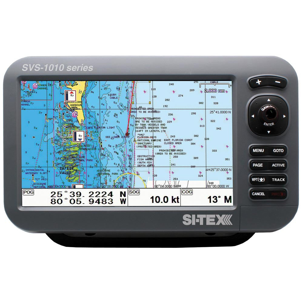 SI-TEX SVS-1010CE 10" Chartplotter w/External GPS Antenna & Navionics+ Card - Reel Draggin' Tackle