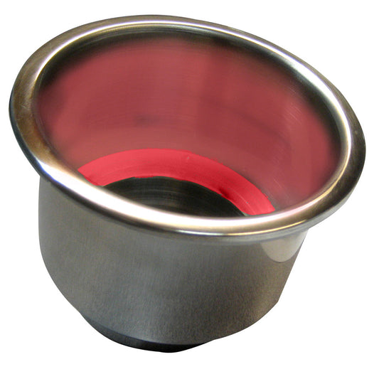 Whitecap Flush Mount Cup Holder w/Red LED Light - Stainless Steel - Reel Draggin' Tackle