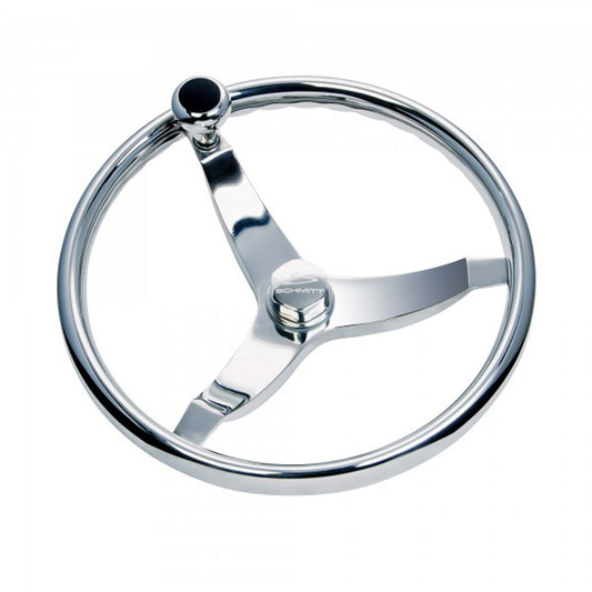Schmitt 714 Vision Cast 13.5" SS WHeel w/Knob, Finger Grip & Faux Nut - 3/4" Taper Shaft - Reel Draggin' Tackle