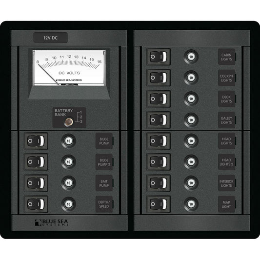 Blue Sea 12 Position Switch CLB + Meter Square - Reel Draggin' Tackle