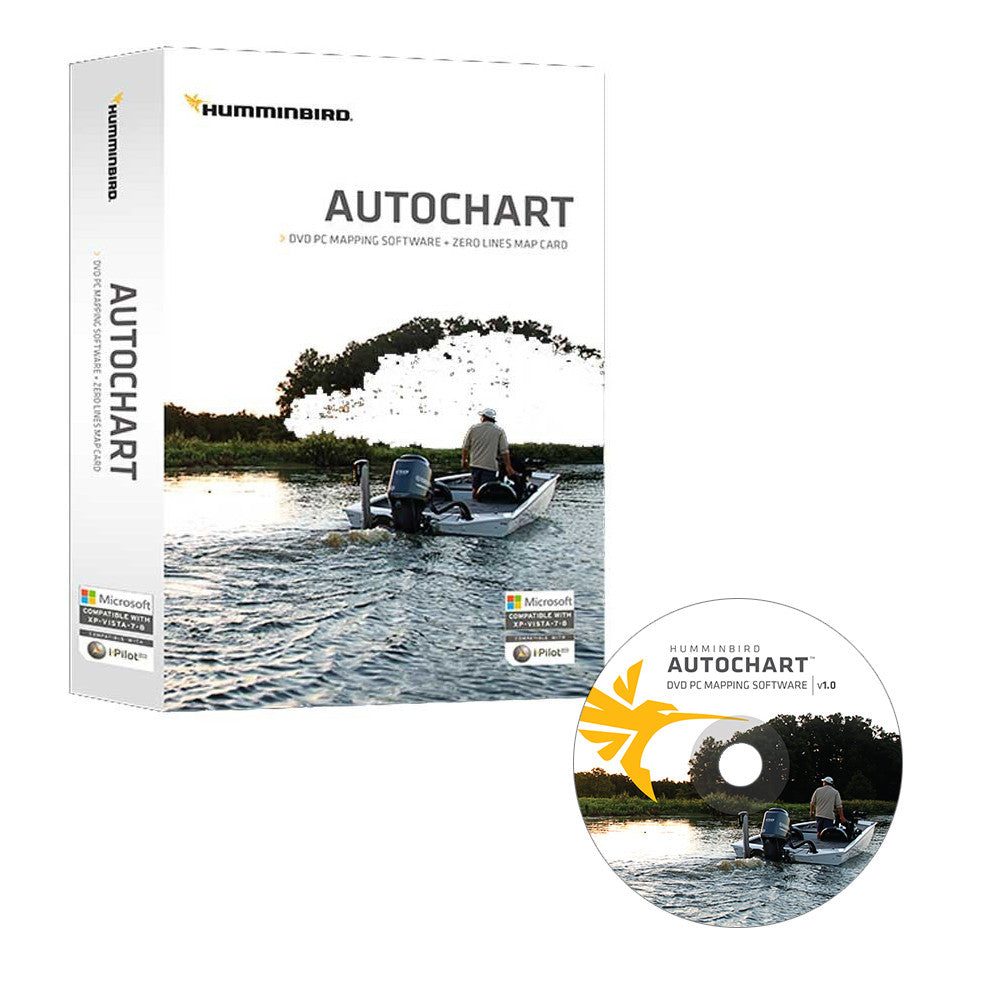 Humminbird Autochart DVD PC Mapping Software w/Zero Lines Map Card - Reel Draggin' Tackle
