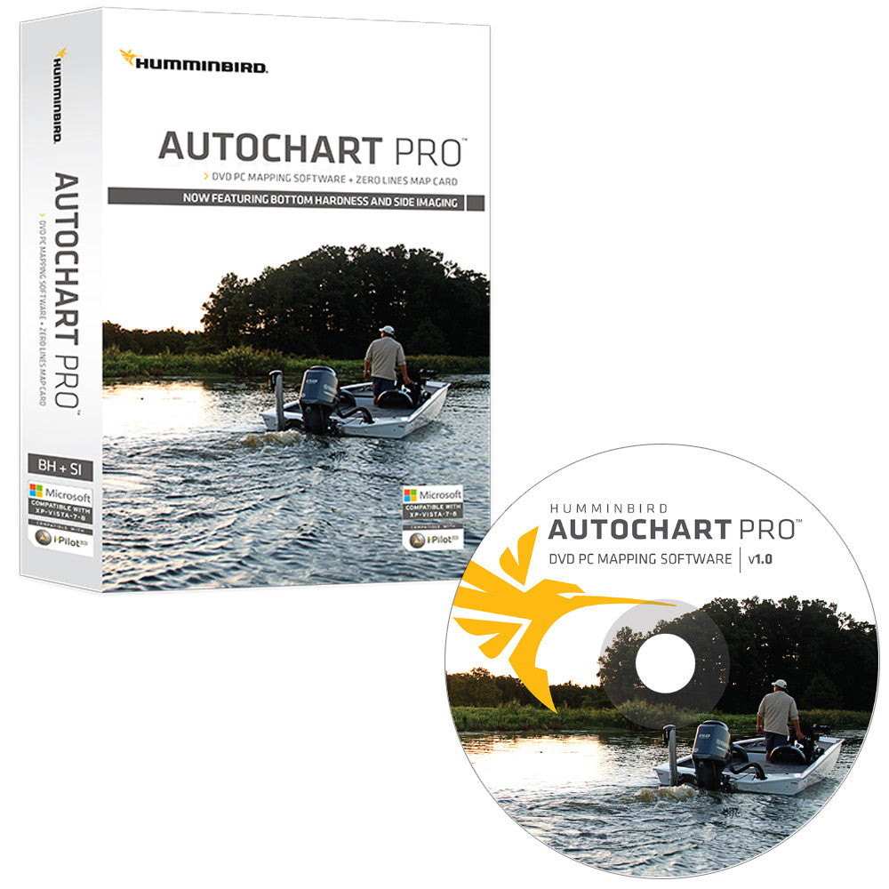 Humminbird AutoChart PRO DVD PC Mapping Software w/Zero Lines Map Card - Reel Draggin' Tackle