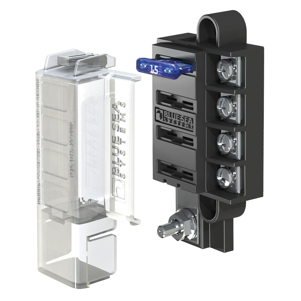 Blue Sea 5045 ST Blade Compact Fuse Blocks - 4 Circuits w/Cover - Reel Draggin' Tackle