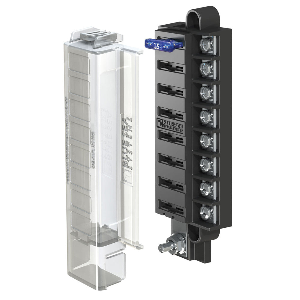 Blue Sea 5046 ST Blade Compact Fuse Blocks - 8 Circuits w/Cover - Reel Draggin' Tackle