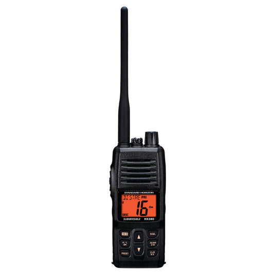 Standard Horizon HX380 5W Commercial Grade Submersible IPX-7 Handheld VHF Radio w/LMR Channels - Reel Draggin' Tackle