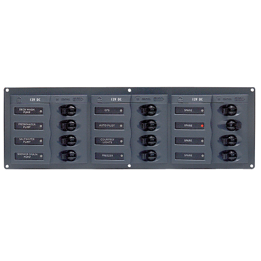 BEP DC Panel - 12-Way - No Meter - Horizontal - Reel Draggin' Tackle