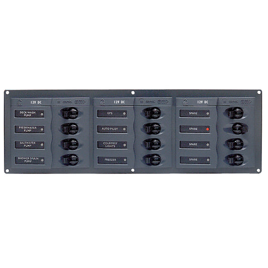 BEP DC Panel - 12-Way - No Meter - Horizontal - Reel Draggin' Tackle
