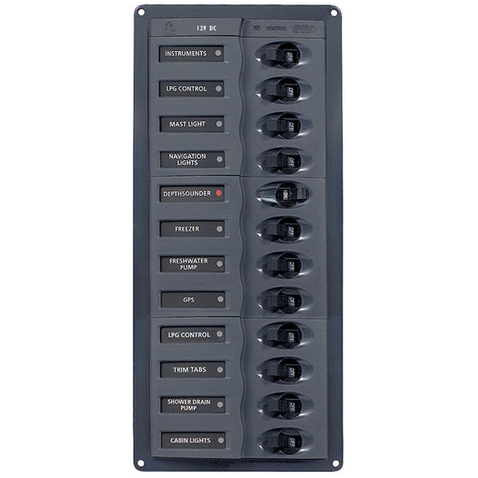 BEP DC Panel - 12-Way - No Meter - Vertical - Reel Draggin' Tackle