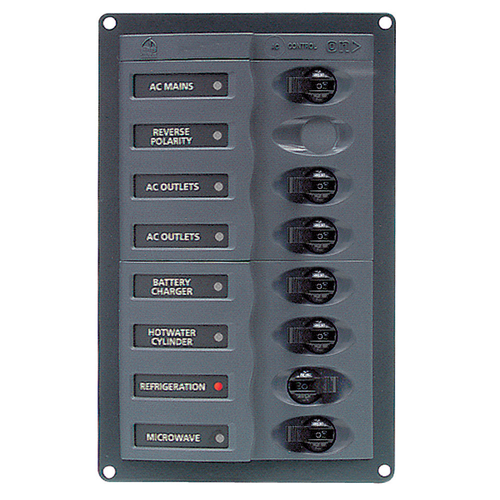 BEP AC Circuit Breaker Panel w/o Meters, 6 Way w/Double Pole Mains - Reel Draggin' Tackle