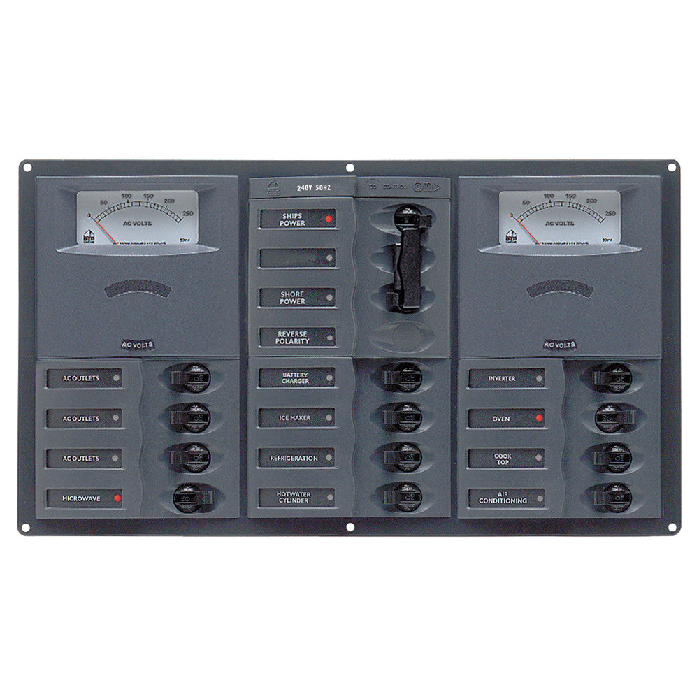 BEP AC Circuit Breaker Panel w/Analog Meters, 2SP 1DP AC120V - Reel Draggin' Tackle