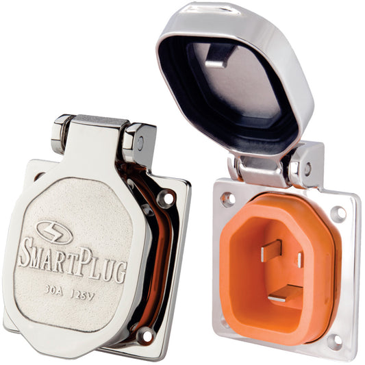 SmartPlug 30 Amp Inlet w/Stainless Steel Cover & No Thermostat - Reel Draggin' Tackle