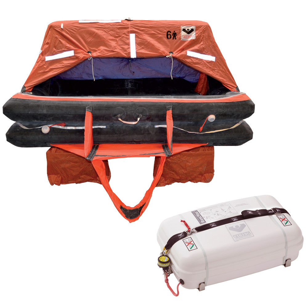 VIKING Coastal Life Raft 4 Person Low Profile Container - Reel Draggin' Tackle