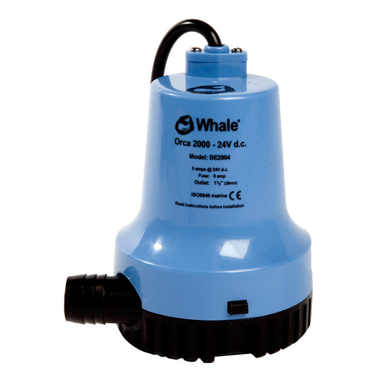 Whale Orca 2000 GPH Submersible Bilge Pump 12V - Reel Draggin' Tackle