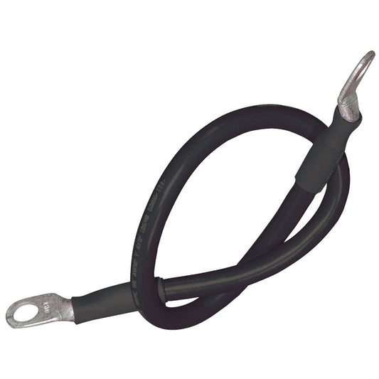 Ancor Battery Cable Assembly, 4 AWG (21mm²) Wire, 5/16" (7.93mm) Stud, Black - 48" (121.9cm) - Reel Draggin' Tackle