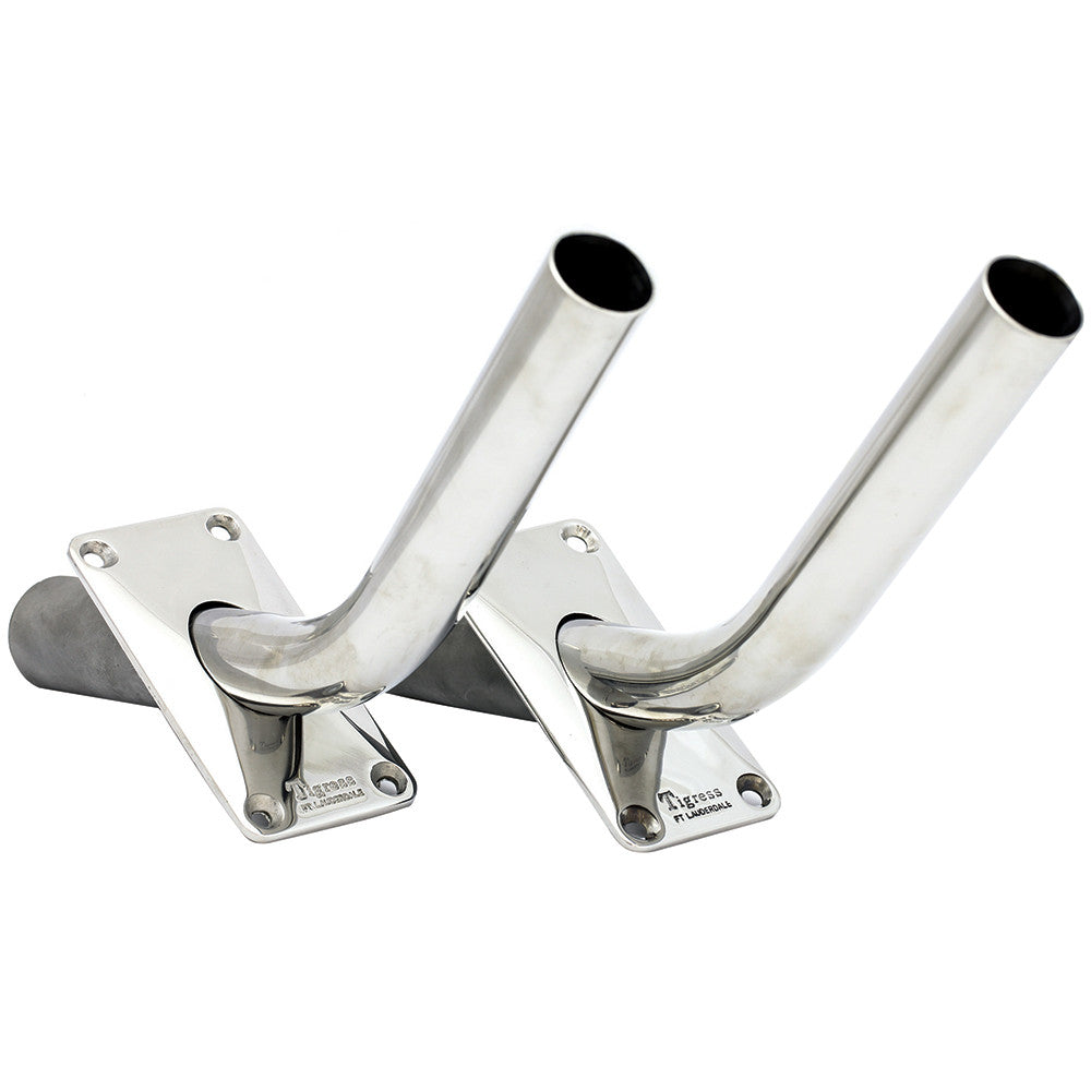 Tigress Gunnel Mount Outrigger Holders - Fabricated 304 S.S. - 1-1/8" I.D.- Pair
