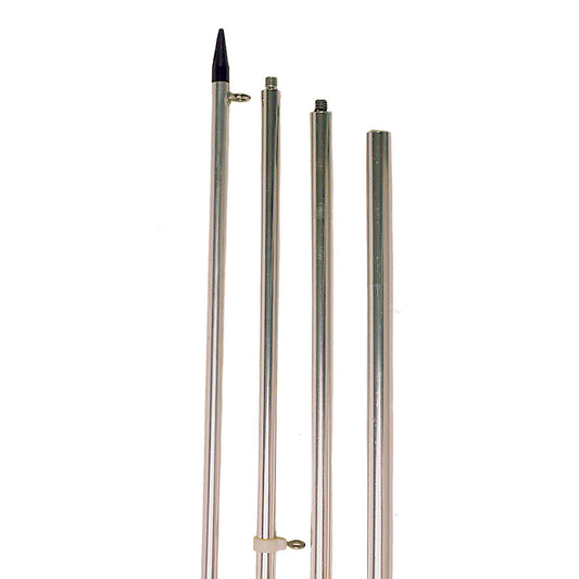 Tigress 18' Economy Fixed Aluminum Outriggers - 1-1/2" O.D. - Silver/Black - Reel Draggin' Tackle