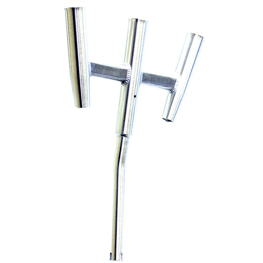 Tigress Triple Aluminum Kite Rod Holder - Bent Butt - Polished - Reel Draggin' Tackle