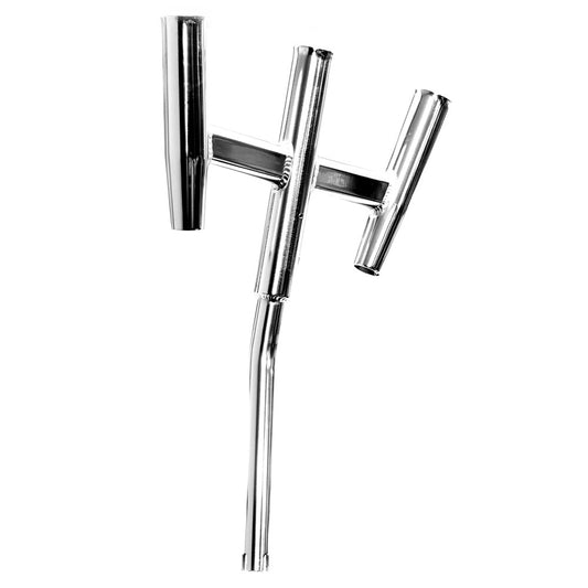 Tigress Triple Aluminum Kite Rod Holder - Bent Butt - Brushed - Reel Draggin' Tackle