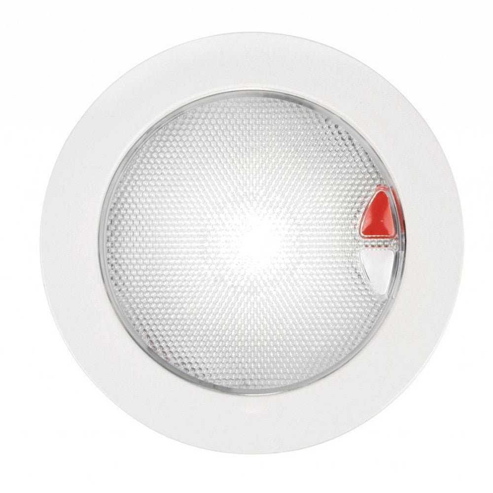 Hella Marine EuroLED 150 Recessed Surface Mount Touch Lamp - Red/White LED - White Plastic Rim