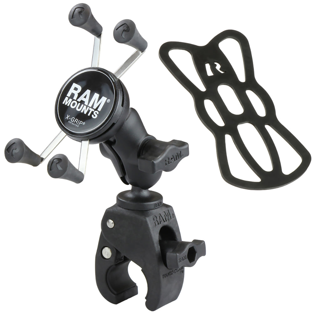 RAM Mount Small Tough-Claw&trade; Base w/Short Double Socket Arm and Universal X-Grip&#174; Cell/iPhone Cradle