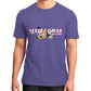 District T-Shirt (on man) Heather purple Reel Draggin' Tackle