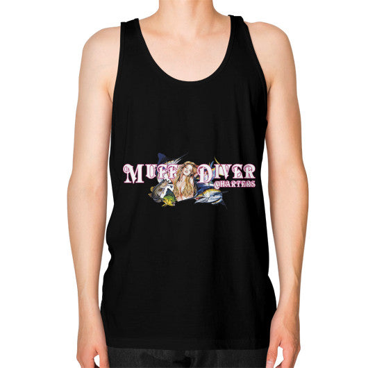 Unisex Fine Jersey Tank Black Reel Draggin' Tackle