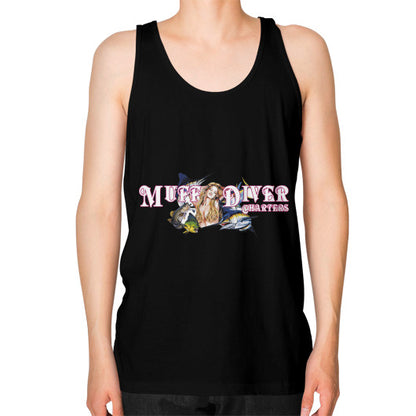 Unisex Fine Jersey Tank Black Reel Draggin' Tackle