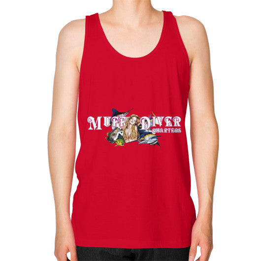 Unisex Fine Jersey Tank Red Reel Draggin' Tackle