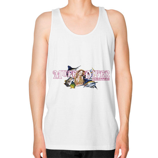 Unisex Fine Jersey Tank White Reel Draggin' Tackle