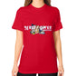 Unisex T-Shirt (on woman) Red Reel Draggin' Tackle