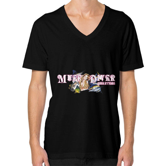 V-Neck (on man) Black Reel Draggin' Tackle