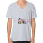 V-Neck (on man) Heather grey Reel Draggin' Tackle