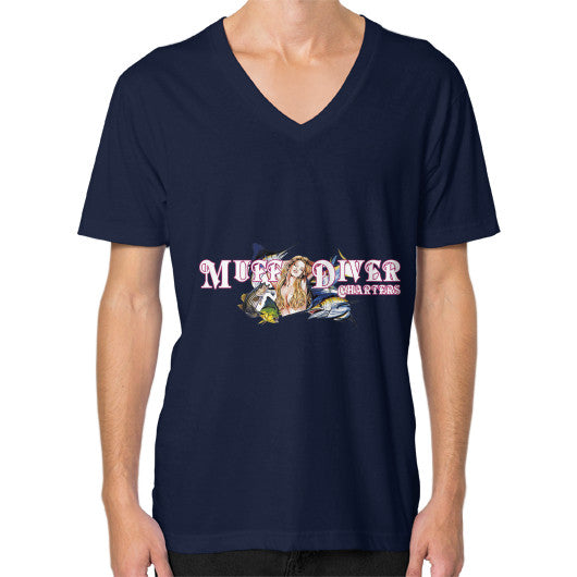 V-Neck (on man) Navy Reel Draggin' Tackle